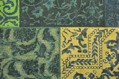 Groen Vloerkleed Patchwork Mogan Detail Boven