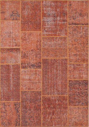 rood bruin vloerkleed patchwork balaclava bovenkant