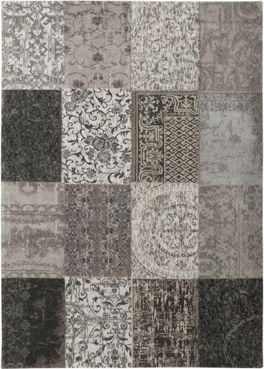 vintage vloerkleed patchwork grijs louis de poortere 8101 1